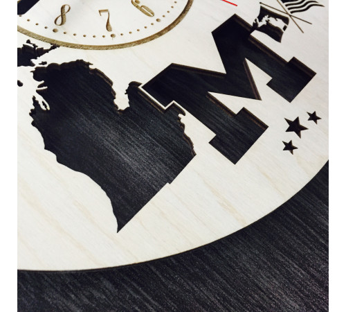 Designerski zegar ścienny „Lansing, Michigan”