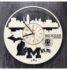 Designerski zegar ścienny „Lansing, Michigan”