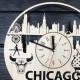 Designerski zegar ścienny „Chicago, Illinois”