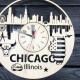 Designerski zegar ścienny „Chicago, Illinois”