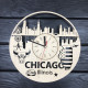 Designerski zegar ścienny „Chicago, Illinois”