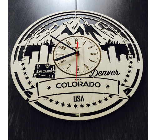 Duży zegar ścienny „Denver, Kolorado”