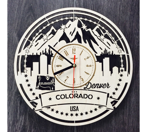 Duży zegar ścienny „Denver, Kolorado”