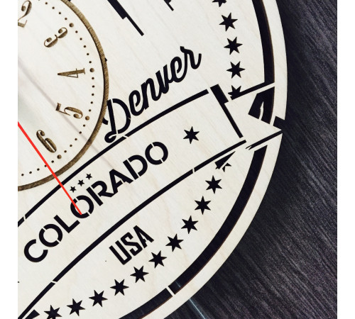 Duży zegar ścienny „Denver, Kolorado”