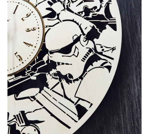 Ręcznie wykonany drewniany zegar "Imperial Stormtroopers"