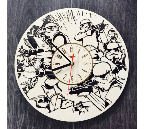 Ręcznie wykonany drewniany zegar "Imperial Stormtroopers"