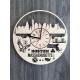 Designerski zegar ścienny „Boston, Massachusetts”