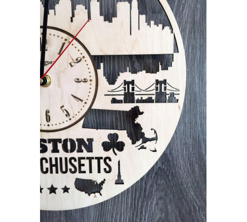 Designerski zegar ścienny „Boston, Massachusetts”