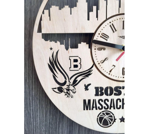 Designerski zegar ścienny „Boston, Massachusetts”