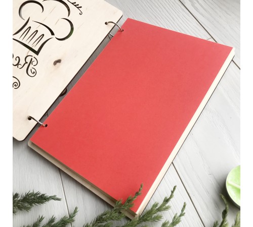 Деревянная книга для записи кулинарных рецептов