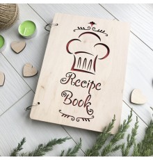 Деревянная книга для записи кулинарных рецептов