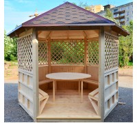 Hexagonal wooden gazebo 5.8 m2 from the manufacturer Wood Gazebo 009.