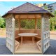 Альтанка шестигранна дерев'яна 5,8 м2 від виробника Wood Gazebo 009