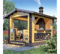 Pavillon mit Grill aus Profilholz, 10 m2, günstiger Preis vom Hersteller.