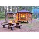 Беседка шестигранная из дерева 2,5 м диагональ от производителя Wood Gazebo 011.