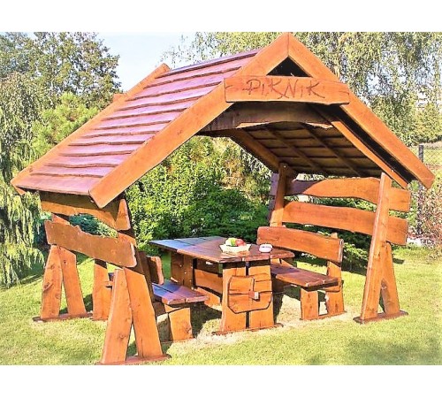 Беседка шестигранная из дерева 2,5 м диагональ от производителя Wood Gazebo 011.