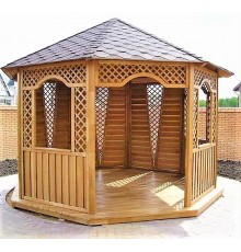 Альтанка шестигранна з дерева 3м. діагональ від виробника Wood Gazebo 012