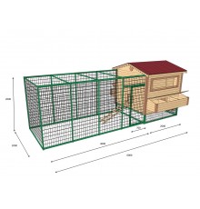 Деревянный готовый сборный переносной курятник с выгулом для птиц от производителя в Украине.