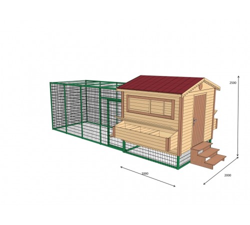 Деревянный готовый сборный переносной курятник с выгулом для птиц от производителя в Украине.