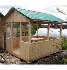 Беседка из вагонки 2,45х4 от производителя Wood Gazebo 007.