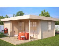 Holzpavillon aus Profilholz mit geschlossenem Raum, 5x6