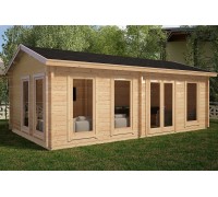 Holzpavillon aus Profilholz mit geschlossenem Raum, 7x4