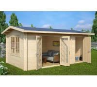 Pavillon aus Profilholz mit geschlossenem Raum, 5x3 m, vom Hersteller.