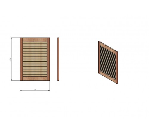 Дверца жалюзионная WoodTechnic 690*494 Дверца жалюзионная WoodTechnic 690*494