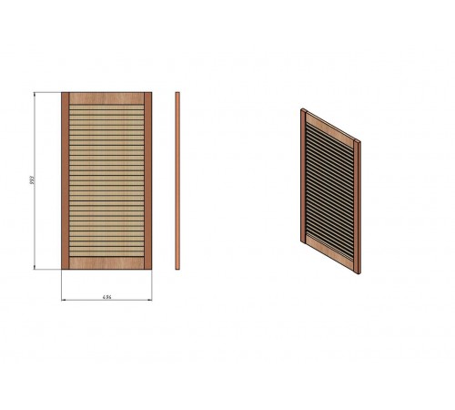 Дверца жалюзионная WoodTechnic 993*494 Дверца жалюзионная WoodTechnic 993*494