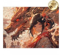 Anime Holzpuzzle (Mädchen mit einem Feuerdrachen) XXL