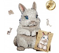 Фігурний дерев'яний пазл Кролик (Кролик Перемоги) XL Фігурний дерев'яний пазл Кролик (Кролик Перемоги) XL