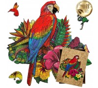 Holzpuzzle Papagei (Tropischer Ara) XXL