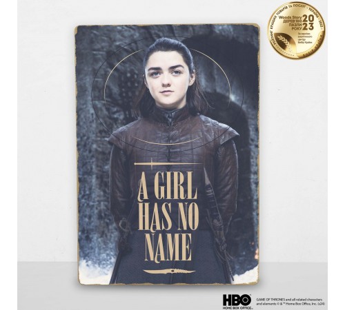 Дерев'яний постер Гра Престолів Arya Stark™ А4