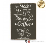 Holzposter Tom und Jerry Coffee Time A3