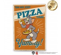Holzplakat Tom und Jerry Pizza A3