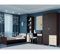 Детский Спальный Комплект Бриз 9, Венге темный, Дуб молочный
