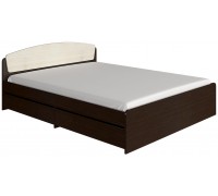 Astoria Bett 160x200 mit zwei Schubladen, dunkle Wenge, Milcheiche
