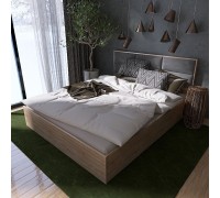 Łóżko KL 1600 Light, 160x200 cm, ze stelażem listwowym, dąb Sonoma
