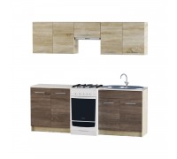 Eco set No. 1, 2.1 m, with a built-in sink, Sonoma Oak, Sonoma Oak Truffle