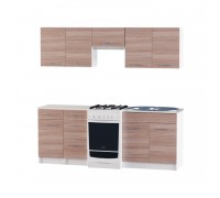 Eco set #3, 2.1 m, without sink, White, Dark Shimo Ash