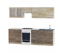 Zestaw Eco nr 1, 2,5 m, z umywalką górną-R, Dąb Sonoma, Dąb Sonoma Trufla