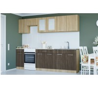 Kitchen set Eco No. 2, 2.5 m, without sink, Sonoma Oak, Sonoma Oak Truffle