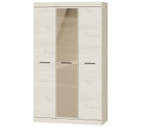 Шафа тридверна 1200 Соната з зеркалом, Дуб Крафт Білий