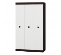 Dreitüriger Kleiderschrank 1200 Sonata, dunkles Wenge, weiß