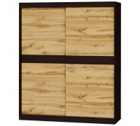Sonata 1800 Kleiderschrank, dunkles Wenge, goldene Craft-Eiche