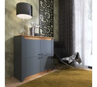 Czterodrzwiowa szafka 980 Nordic, Dąb Craft Złoty, Grafit.