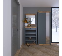 Zestaw mebli do przedpokoju Nordic 6, dąb Craft Gold, grafit