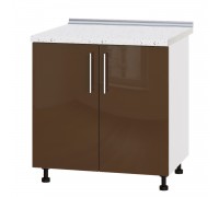 Küchenzeile Modern Niz H84-800 Weiß, Cappuccino Glanz
