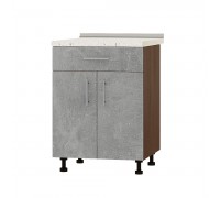 Kitchen module Optima Niz H75-600 Dark Wenge, Concrete.