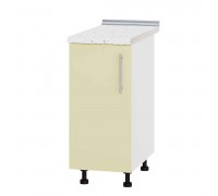 Küchenzeile Modern Niz H83-370 Weiß, Vanille Glanz